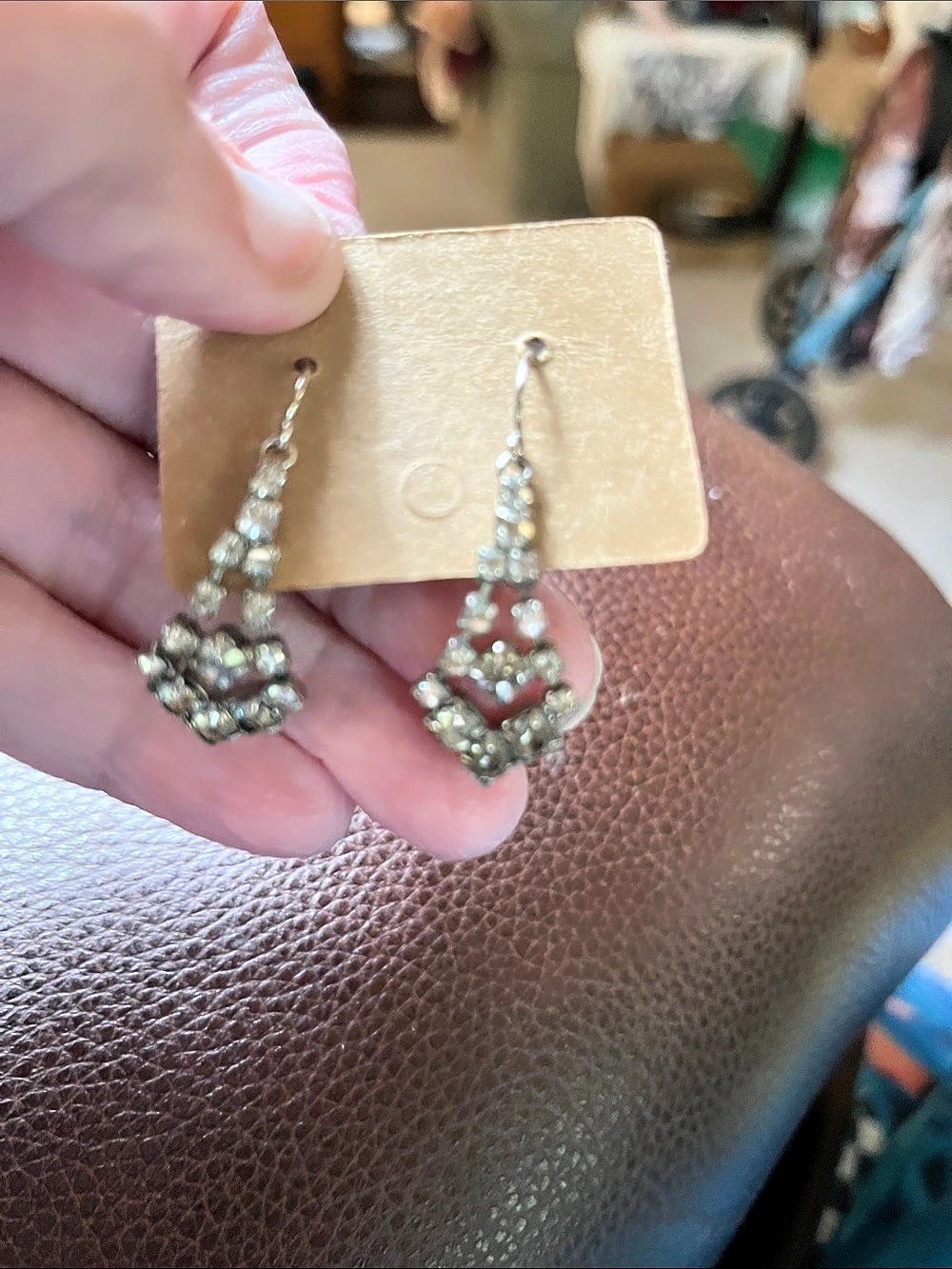Silver-Tone Crystal Drop Earrings